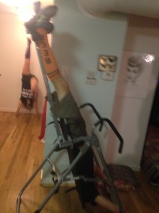 Kiddie uses the inversion table, but Seaman can do a real handstand #beast